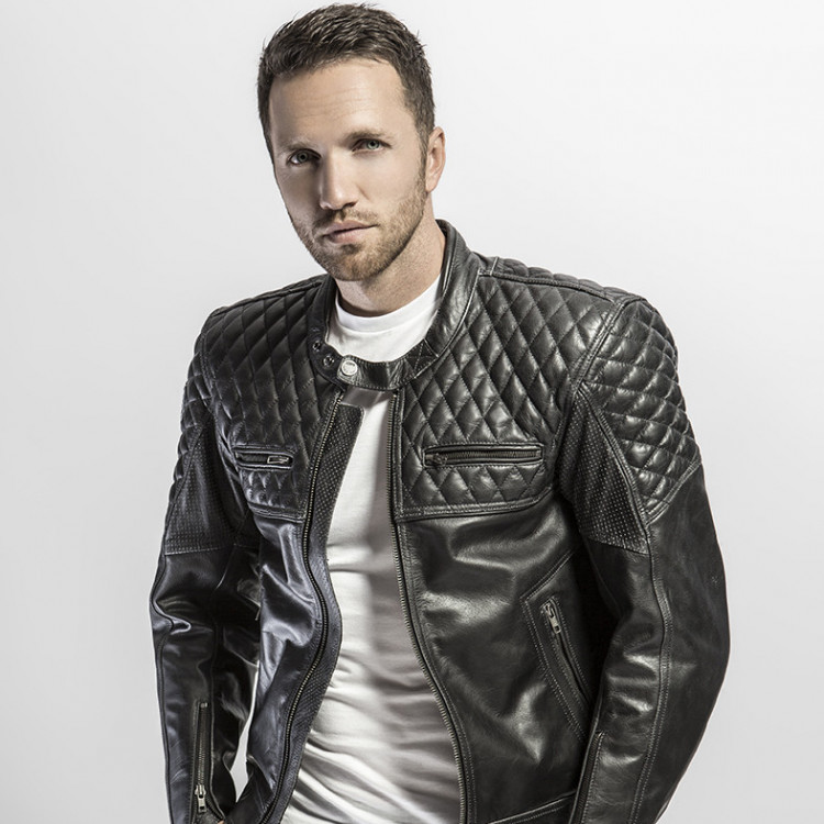 4SR luxusní pánská bunda Scrambler Petroleum bunda na modeli 