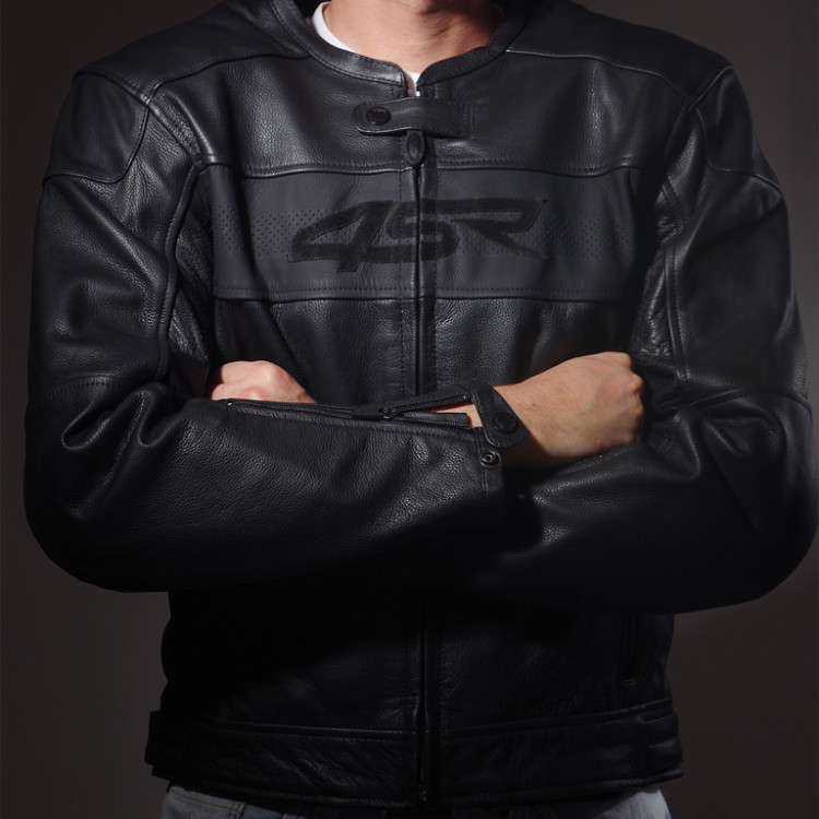 4SR bunda na motorku Hooligan - Black Velvet detail hrudník 