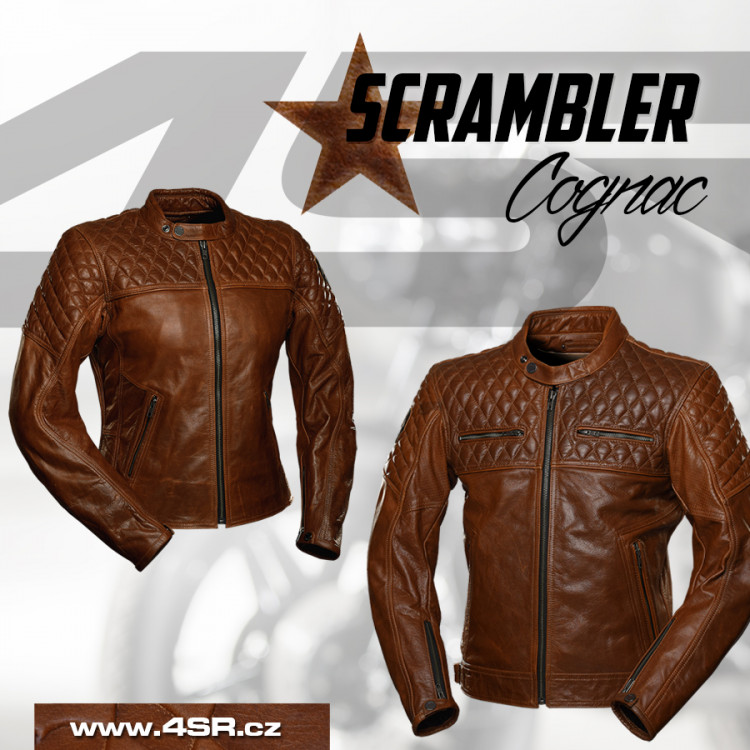 4SR luxusní dámská bunda Scrambler Lady Cognac bundy detail