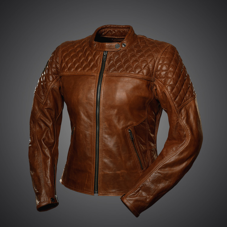 4SR luxusní dámská bunda Scrambler Lady Cognac bunda z predu 