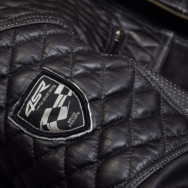 4SR luxusní pánská bunda Scrambler Petroleum detail logo na rukáve 