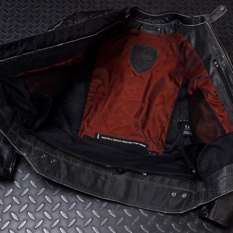 4SR luxusní pánská bunda Scrambler Petroleum bunda z vnutra 