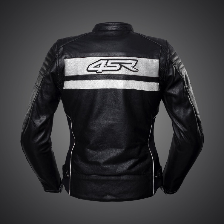 4SR dámská bunda na motorku Roadster Lady - Pearl White zo zadu 