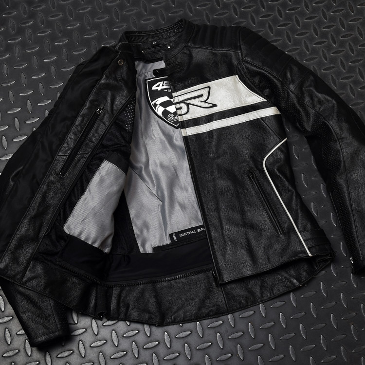 4SR dámská bunda na motorku Roadster Lady - Pearl White z predu rozopnutá futro