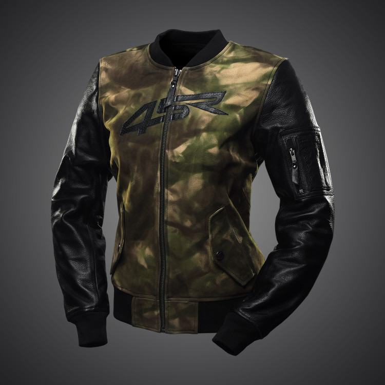 4SR Bomber Lady Camo  - dámská maskáčová bunda na motorku z predu 