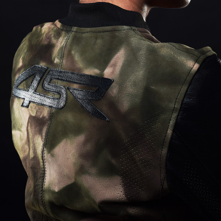 4SR Bomber Lady Camo  - dámská maskáčová bunda na motorku zo zadu detail chrbát