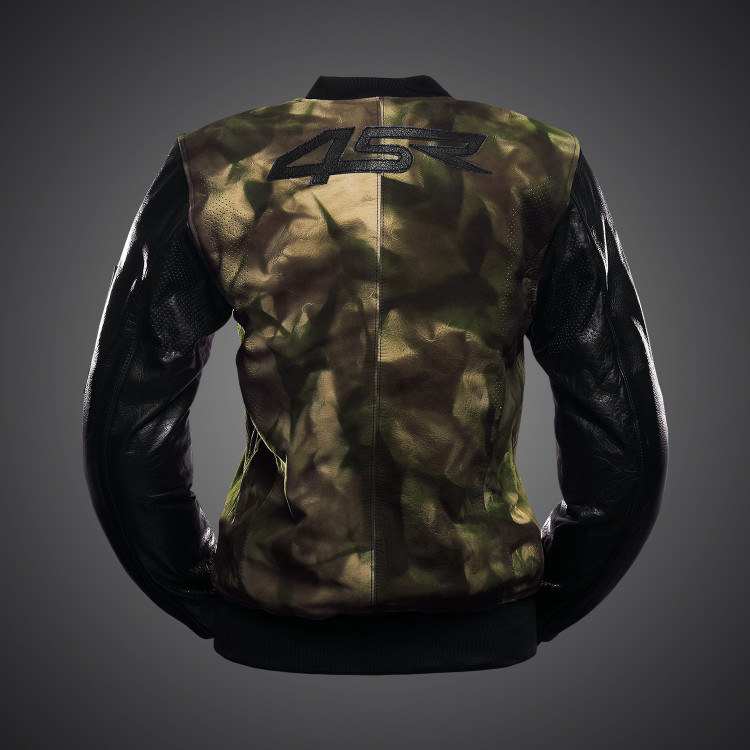4SR Bomber Lady Camo  - dámská maskáčová bunda na motorku zo zadu
