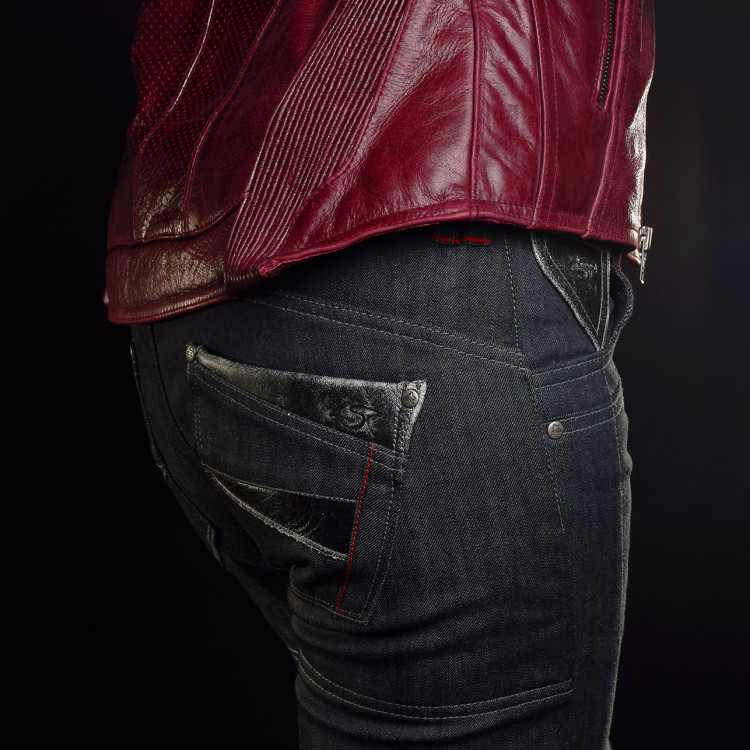 4SR dámské kevlarové jeans Cool Lady Black a bunda Scrambler Lady Wine