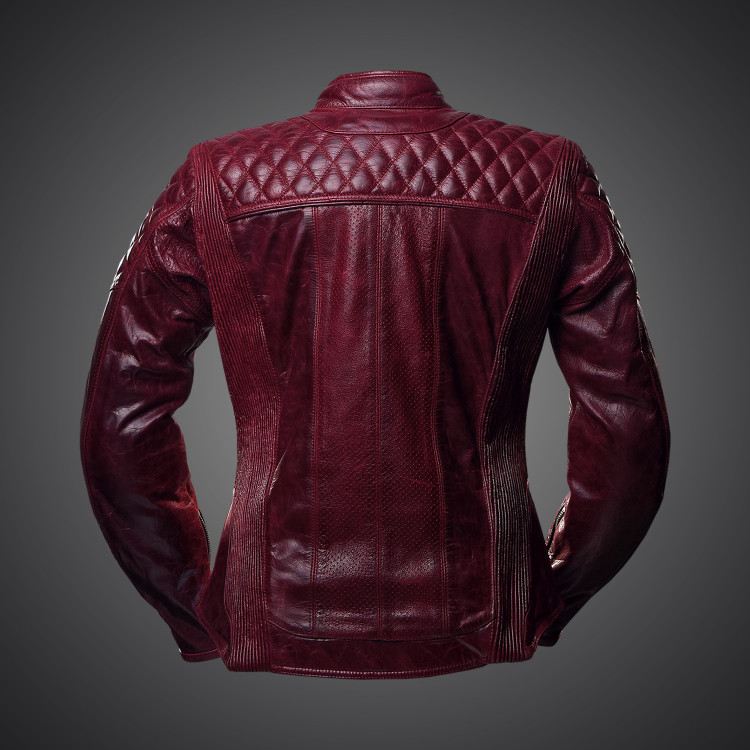 4SR luxusní dámská bunda a motorku Scrambler Lady Wine zo zadu 