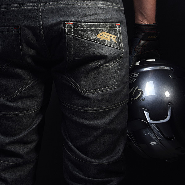 4SR černé moto jeans Cool Black