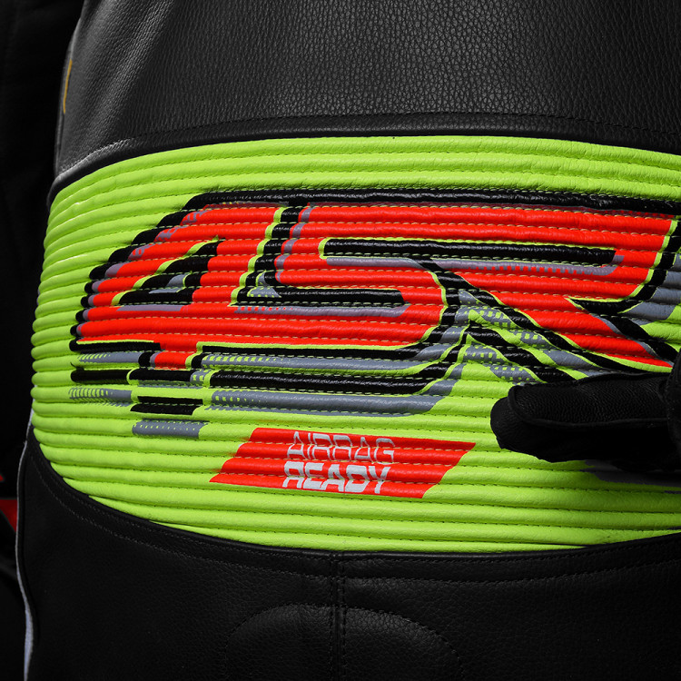 4SR Racing Neon AR kombinéza na motorku chrbát detail
