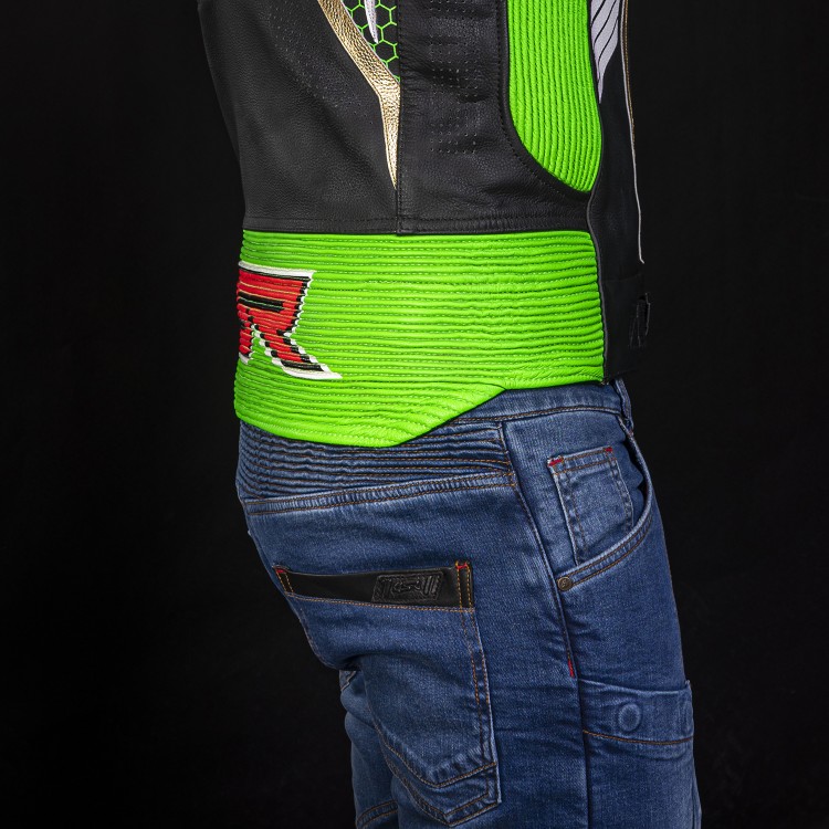 4SR RR Evo III Monster Green AR dvojdielna kombinéza na motorku detail