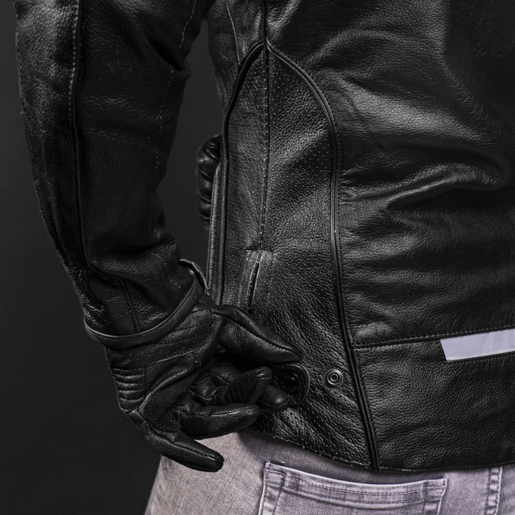 4SR kožená bunda Roadster Lady III – Red  detail z boku 