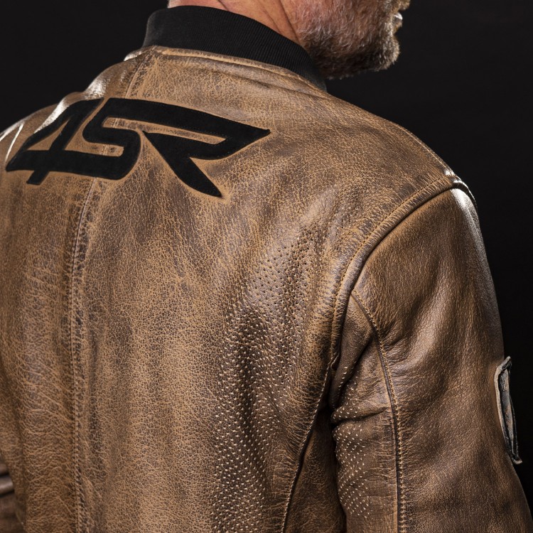 4SR kožená motobunda Bomber Jacket Brown Patina