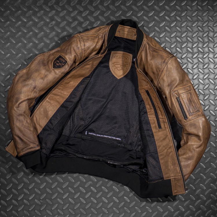 4SR kožená motobunda Bomber Jacket Brown Patina