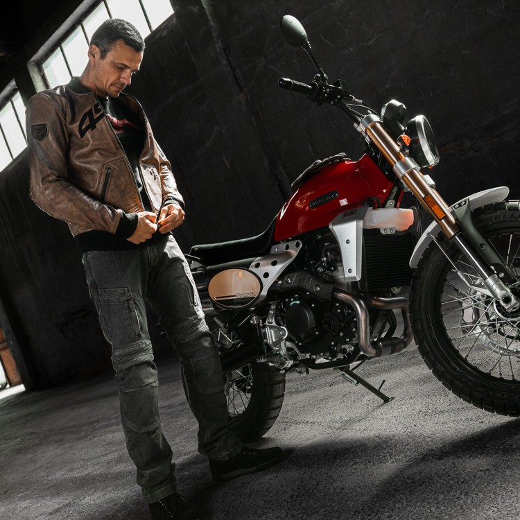 4SR kožená motobunda Bomber Jacket Brown Patina