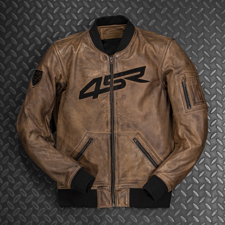 4SR kožená motobunda Bomber Jacket Brown Patina