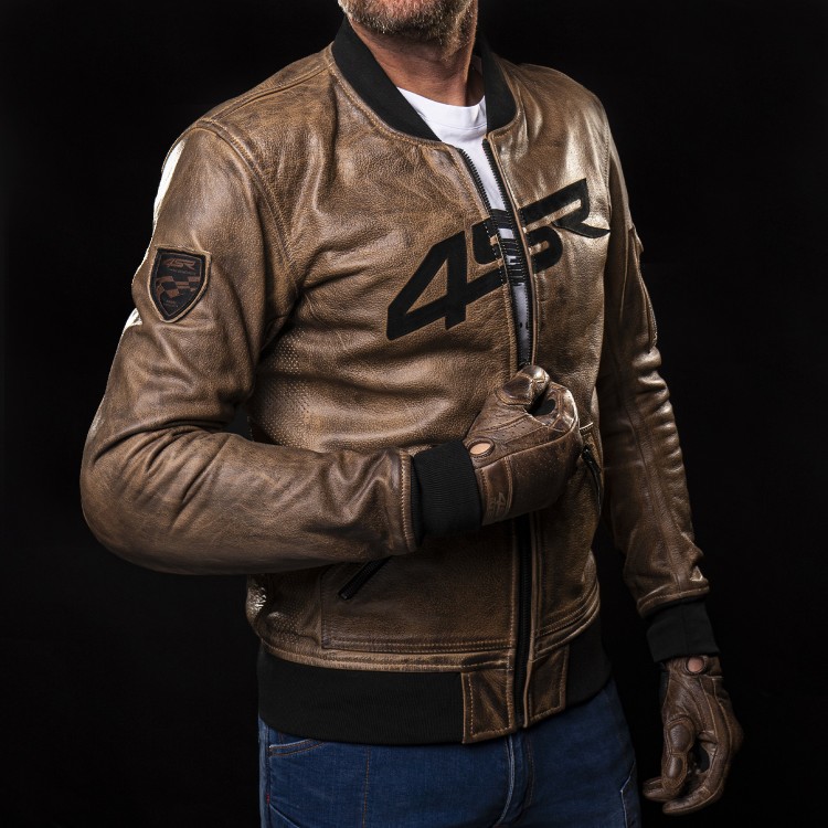 4SR kožená motobunda Bomber Jacket Brown Patina