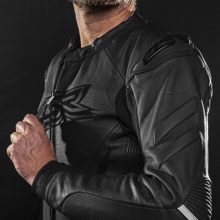 4SR kožená športová motocyklová bunda Club Sport Black Series AR rameno 