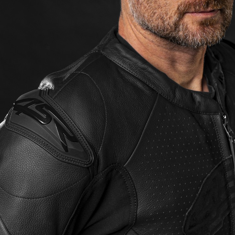 4SR kožená športová motocyklová bunda Club Sport Black Series AR krk