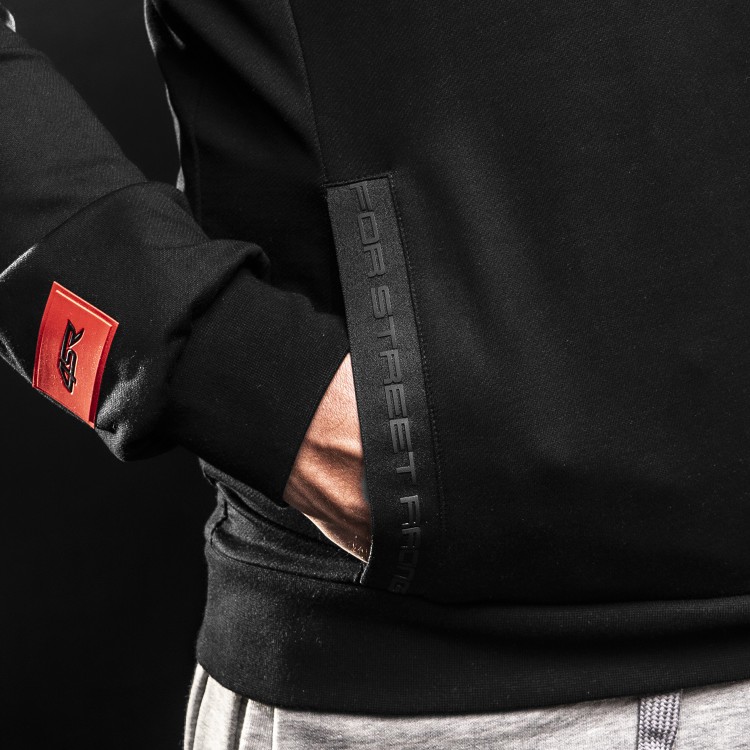4SR Mikina s kapucňou Hoodie Drift Black - detail vrecka