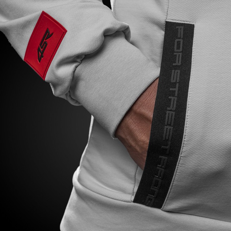4SR Mikina s kapucňou Hoodie Logo Zip Grey - detail vrecka