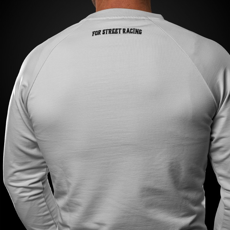 Mikina 4SR Motorsport Flag Grey - detail výšivky vzadu