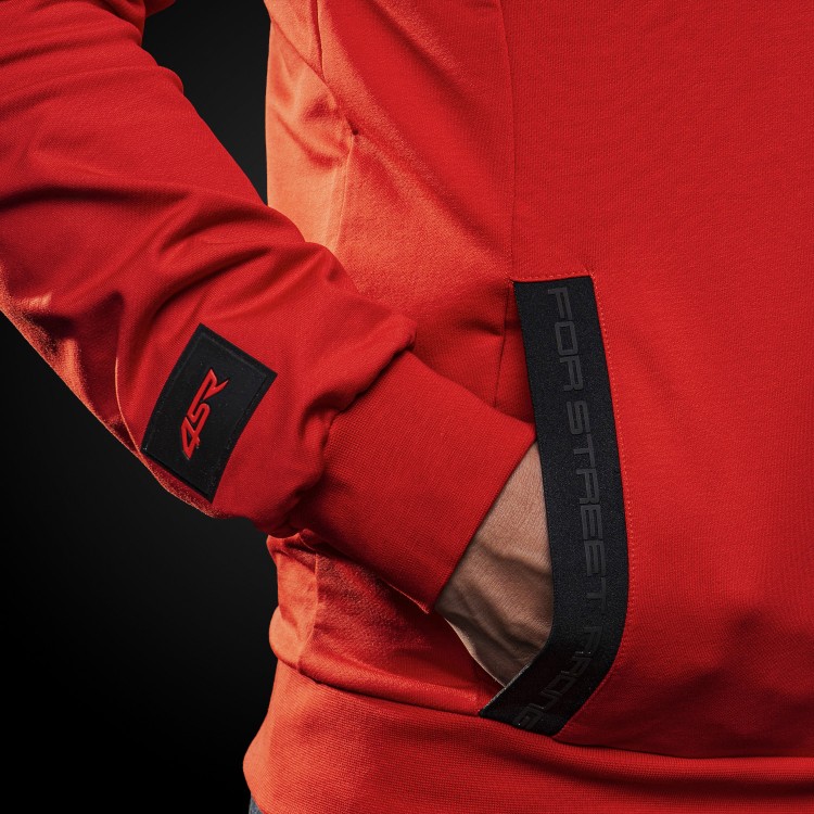 4SR Mikina s kapucňou Hoodie Logo Zip Red - detail vrecka