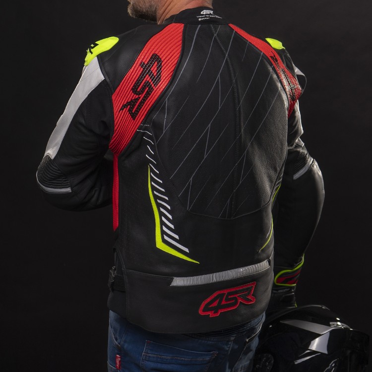 4SR Club Sport Neon AR bezpečná a pohodlná motocyklová bunda  chrbát