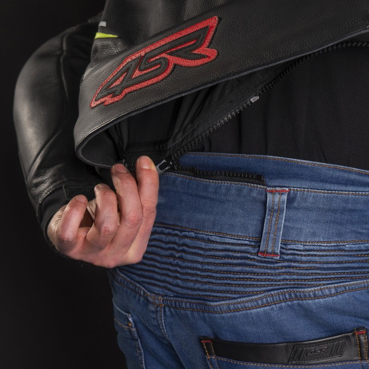 4SR Club Sport Neon AR bezpečná a pohodlná motocyklová bunda spojovací zips