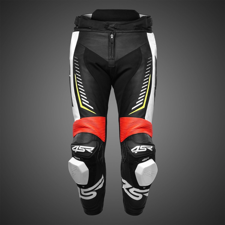 4SR kožené nohavice na motorku so slidermi TR3 Evo Neon