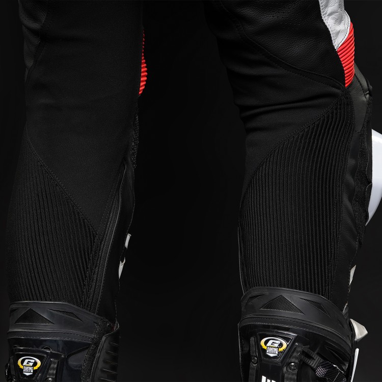 4SR kožené nohavice na motorku so slidermi TR3 Evo Neon