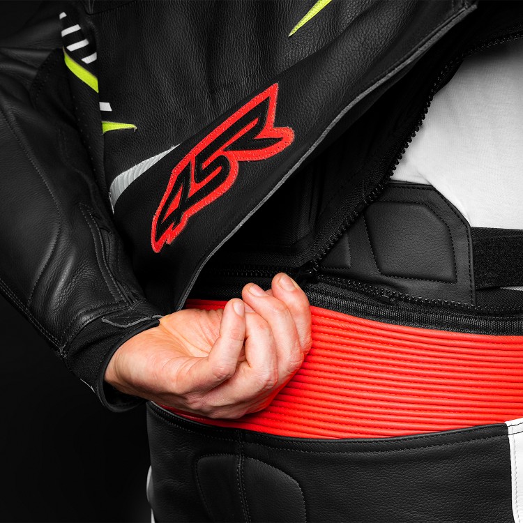 4SR kožené nohavice na motorku so slidermi TR3 Evo Neon