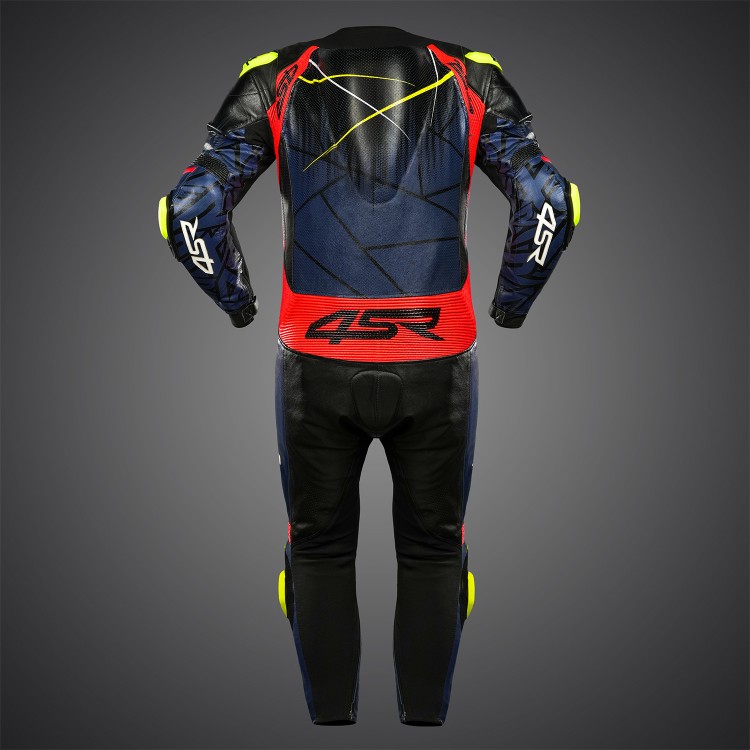 4SR jednodielna kombinéza z klokanej kože Racing Ultra Matrix Blue AR