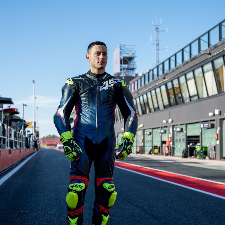 4SR jednodielna kombinéza z klokanej kože Racing Ultra Matrix Blue AR