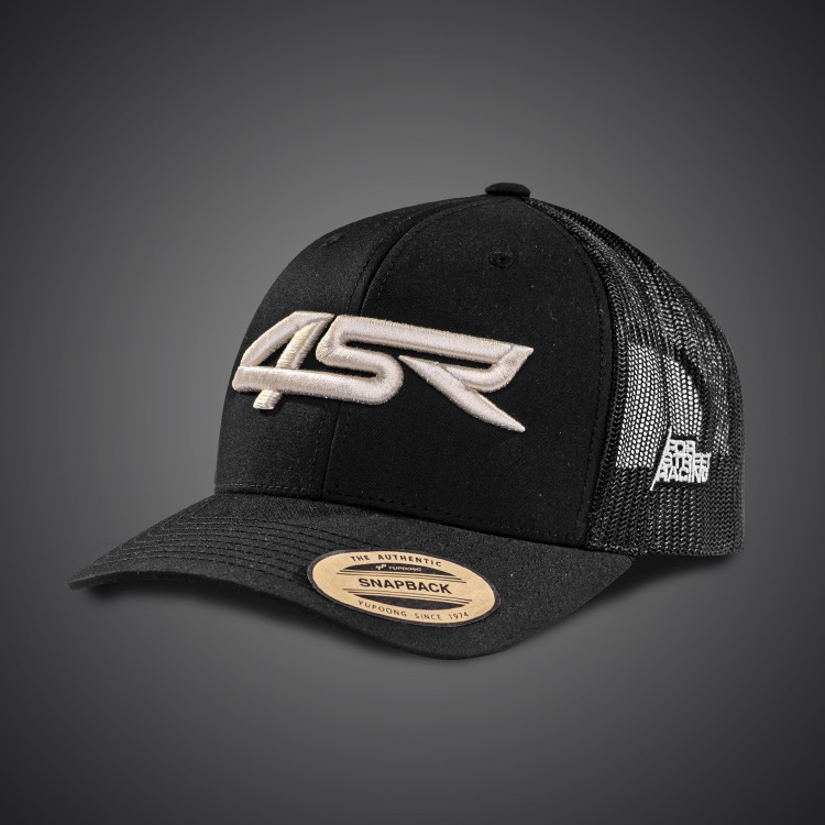 4SR Royal Black Snapback Cap s 3D výšivkou 1