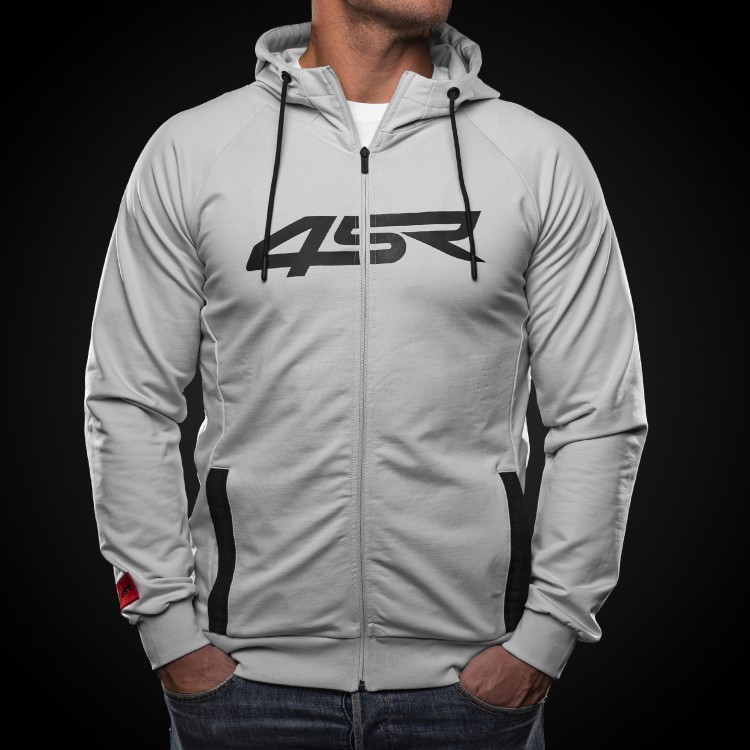 4SR Mikina s kapucňou Hoodie Logo Zip Grey - zopredu