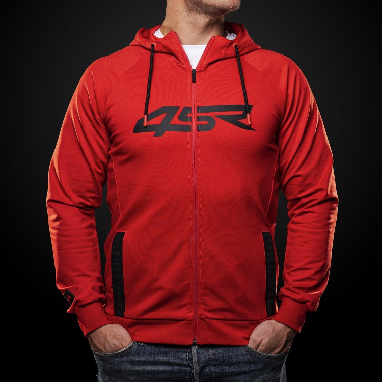 4SR Mikina s kapucňou Hoodie Logo Zip Red - zopredu