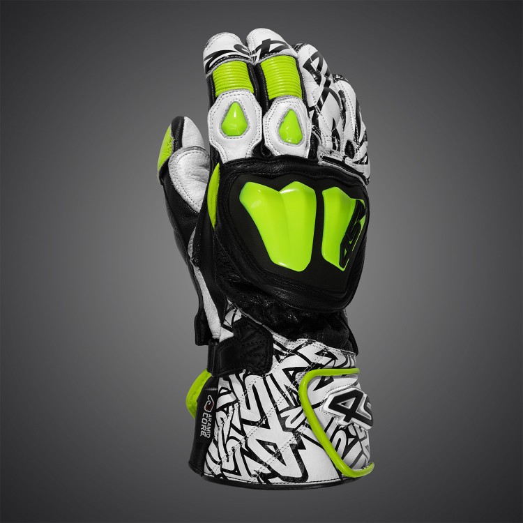 4SR športové moto rukavice RR Aramid Core White
