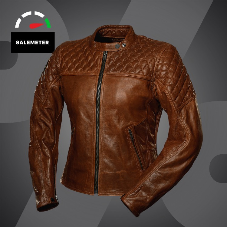 4SR luxusní dámská bunda Scrambler Lady Cognac bunda z predu 