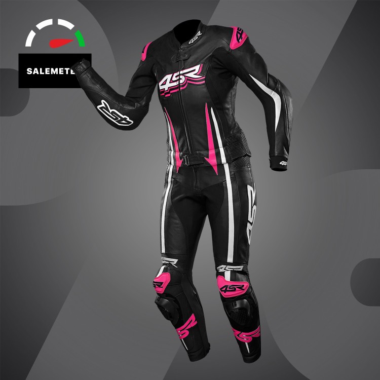 4SR dvojdielna dámska kombinéza na motorku RR Lady Pink