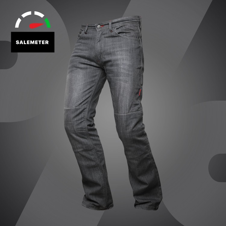4SR sivé  moto jeans Cool Grey s patentovaným systémem uchytenia chráničou 