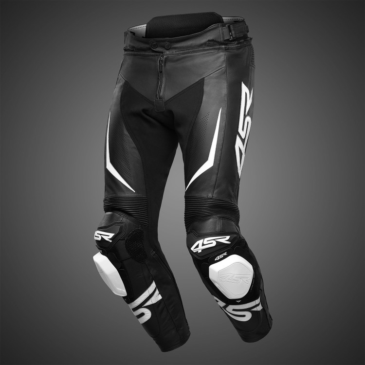 4SR kožené nohavice na motorku so slidermi TR3 Evo BW