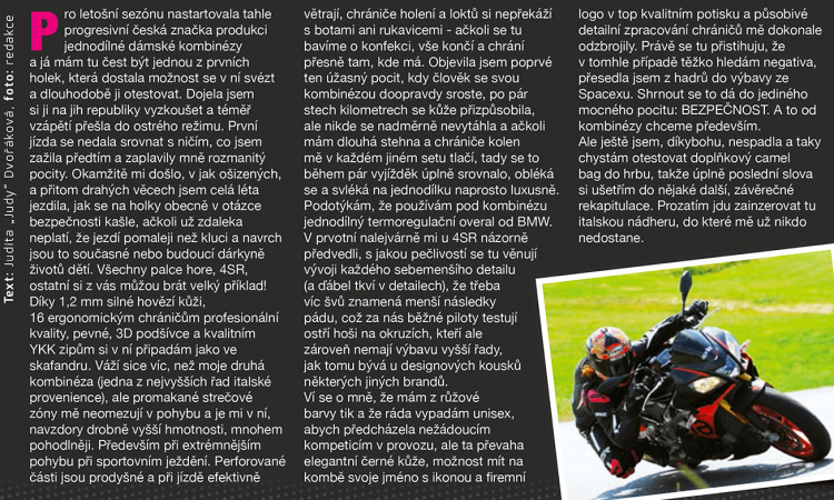 4SR Crash test - recenze Judy z časopisu MotorBike